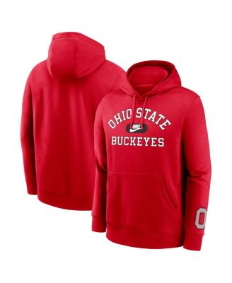 Nike - Men's Scarlet Ohio State Buckeyes Legacy Foundational Two-Hit Club Performance Pullover Hoodie
