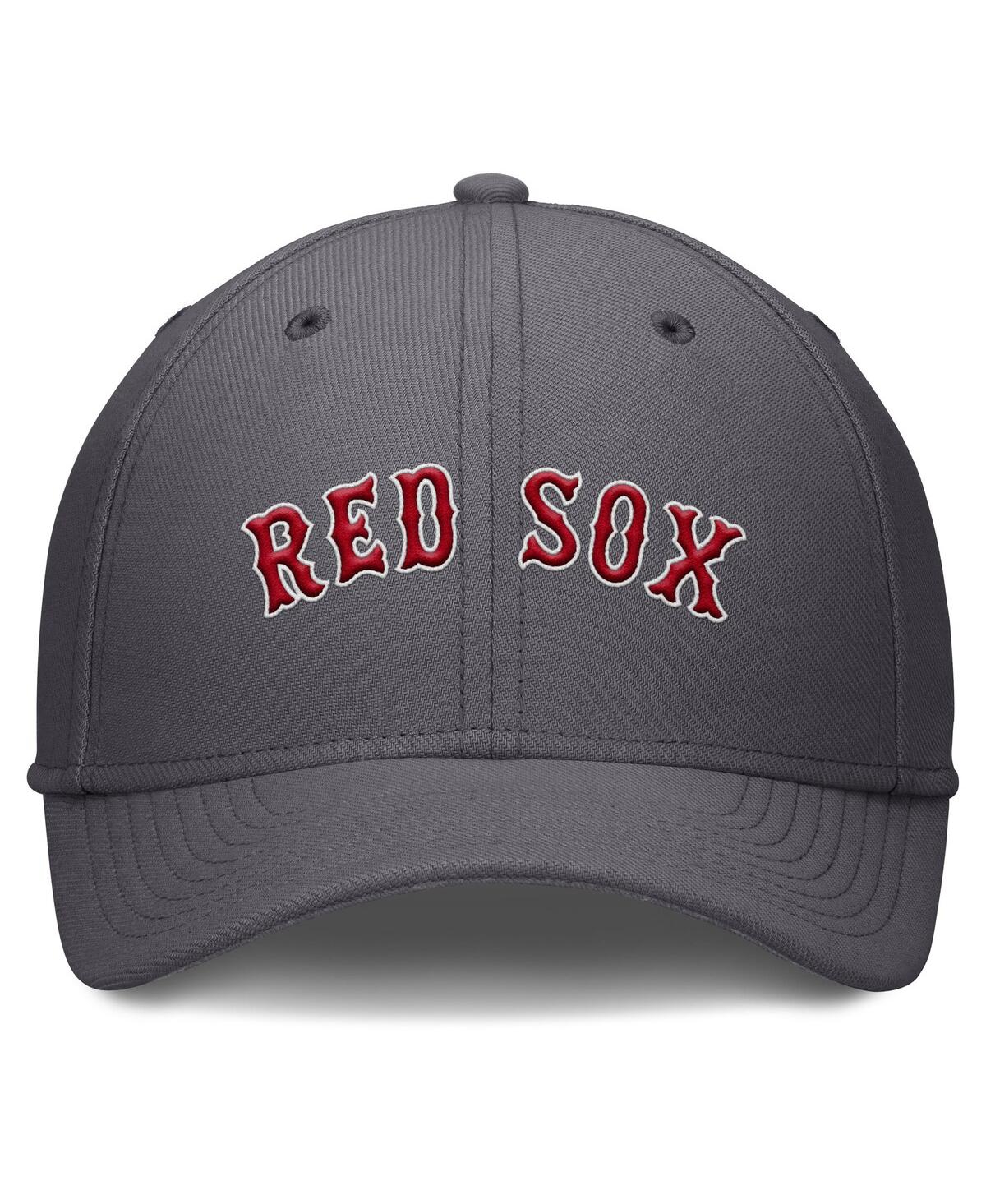 Nike Boston Red Sox Swoosh  Men's Dri-fit Mlb Hat In Gray
