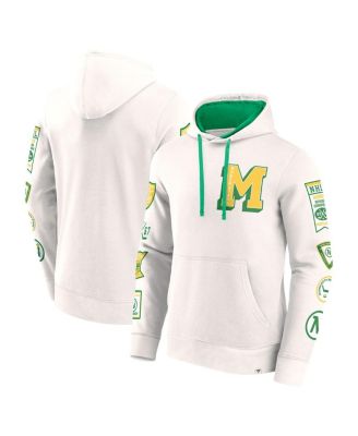 Men's White Minnesota North Stars Vintage Letterman Pullover Hoodie