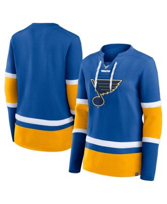 Fanatics - Women's Blue St. Louis Blues Prime Time Lace-Up Long Sleeve T-Shirt