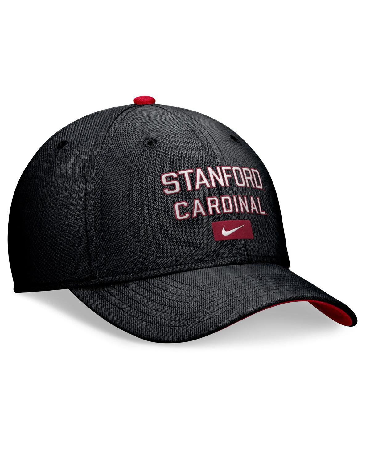 Nike Men's Black Stanford Cardinal Primetime Rise Swoosh Flex Hat In Black