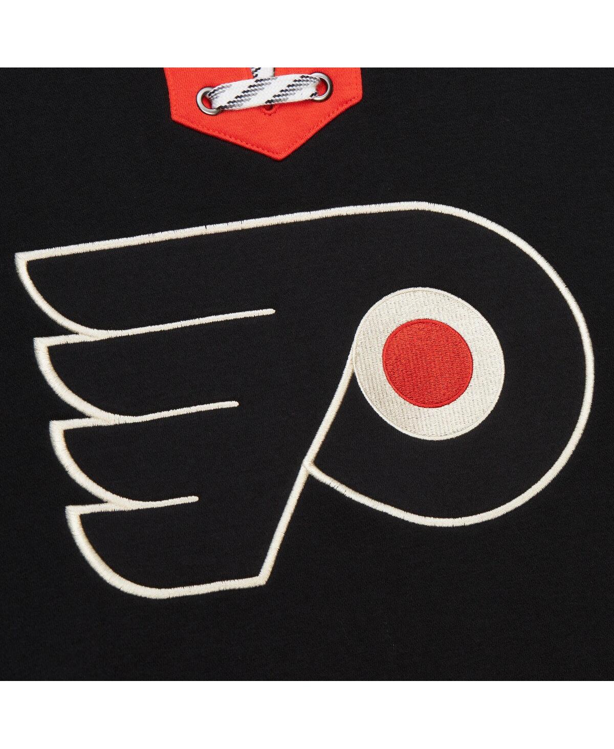 Mitchell & Ness Men's Black Philadelphia Flyers Heritage Lace-up Pullover Sweatshirt In Black