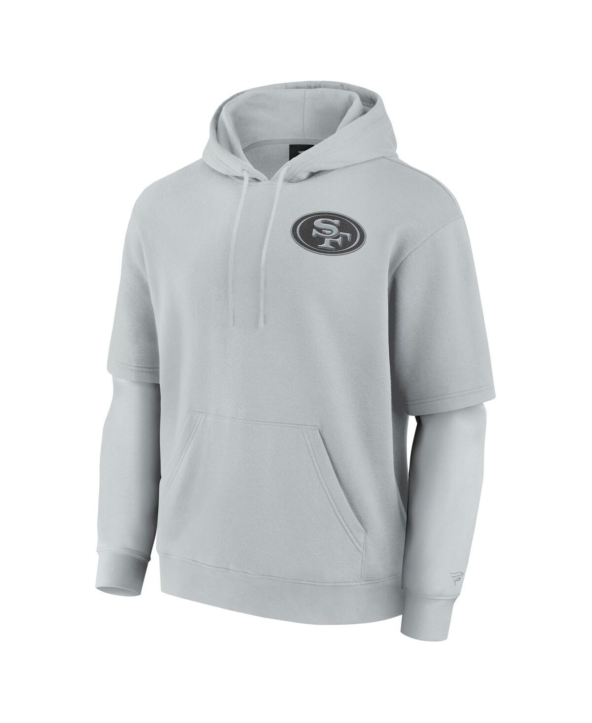 Shop Fanatics Men's And Women's Gray San Francisco 49ers Sleek Elements Pullover Hoodie