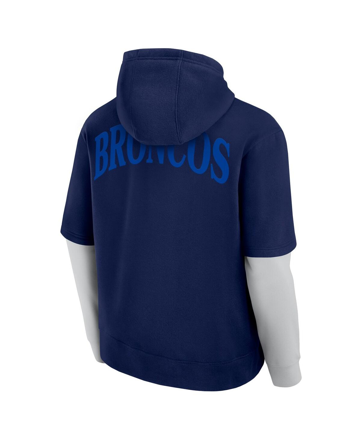 Fanatics Men's And Women's Navy Denver Broncos Sleek Elements Pullover Hoodie In Navy