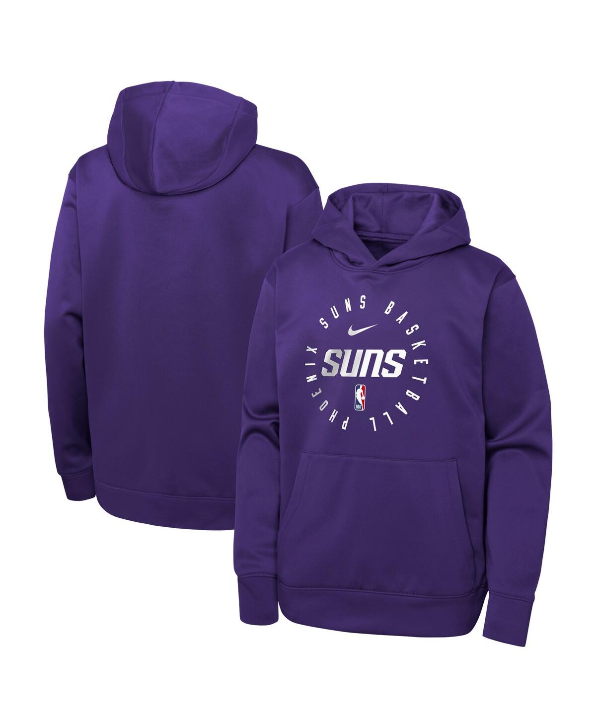 Nike Youth Purple Phoenix Suns Performance Practice Spotlight Pullover Hoodie In Purple