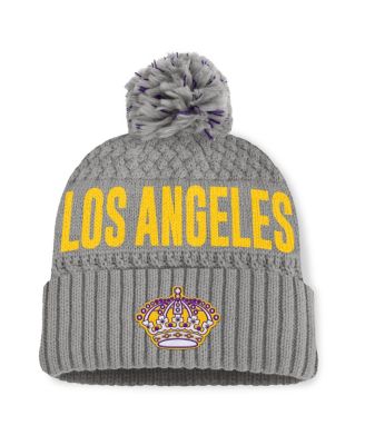Fanatics - Women's Gray Los Angeles Kings Heritage Tilly Cuffed Knit Hat with Pom