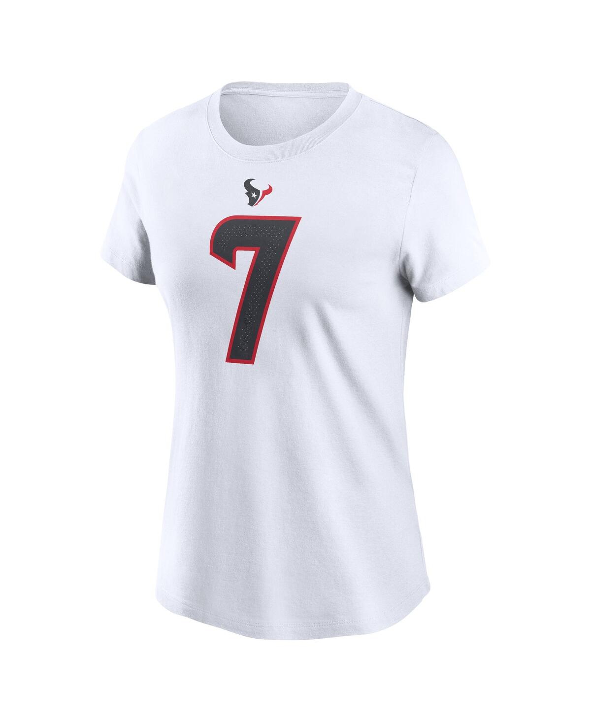 Nike Women's C.j. Stroud White Houston Texans Player Name Number T-shirt In White