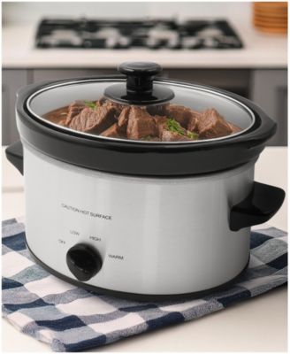 2 Quart Oval Stainless Steel Slow Cooker