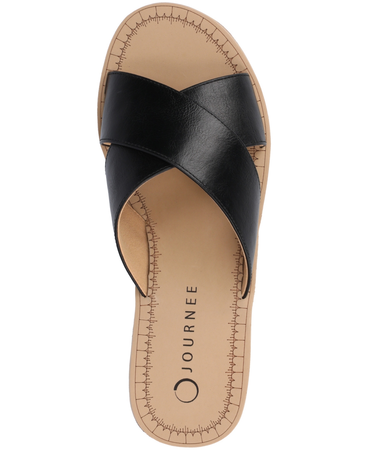 Shop Journee Collection Women's Biara Crisscross Platform Wedge Sandals In Black