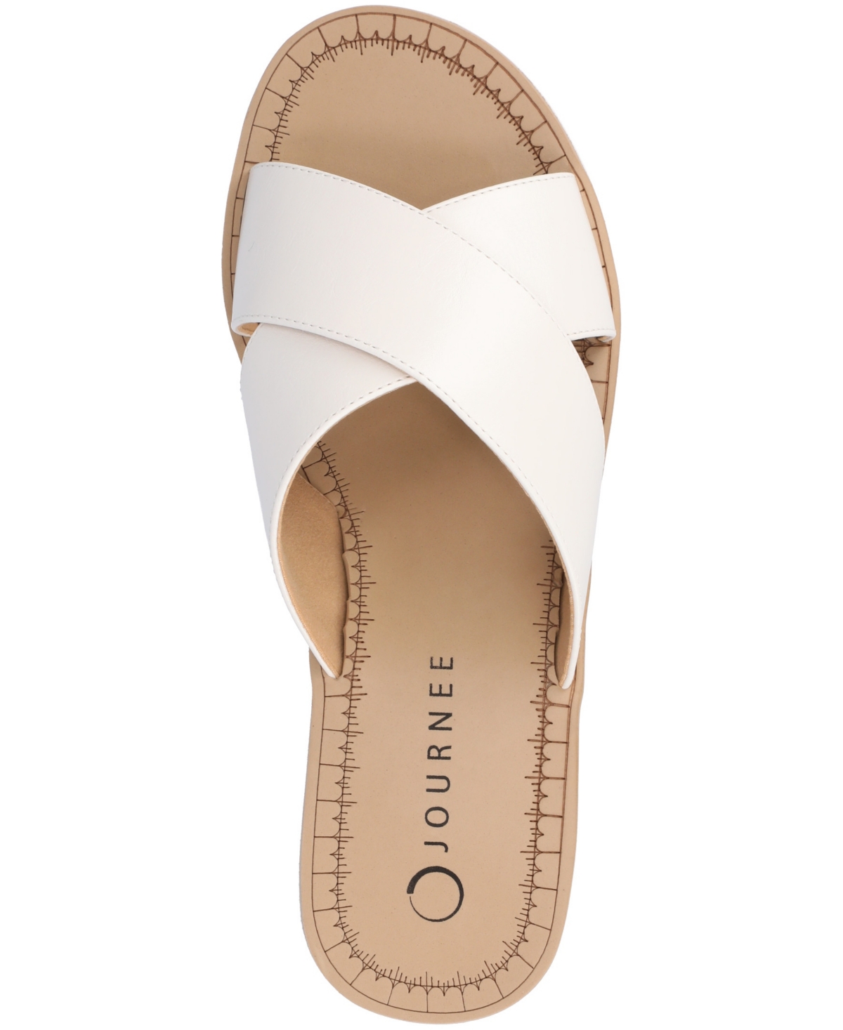 Shop Journee Collection Women's Biara Crisscross Platform Wedge Sandals In White
