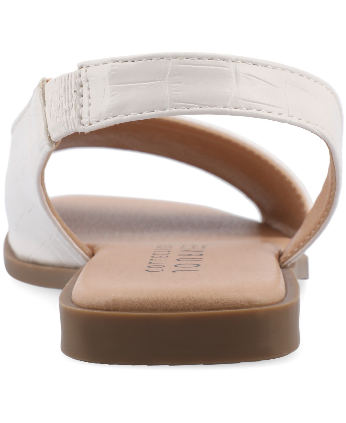 Journee Collection Women's Brinsley Slingback D'orsay Flat Sandals In White