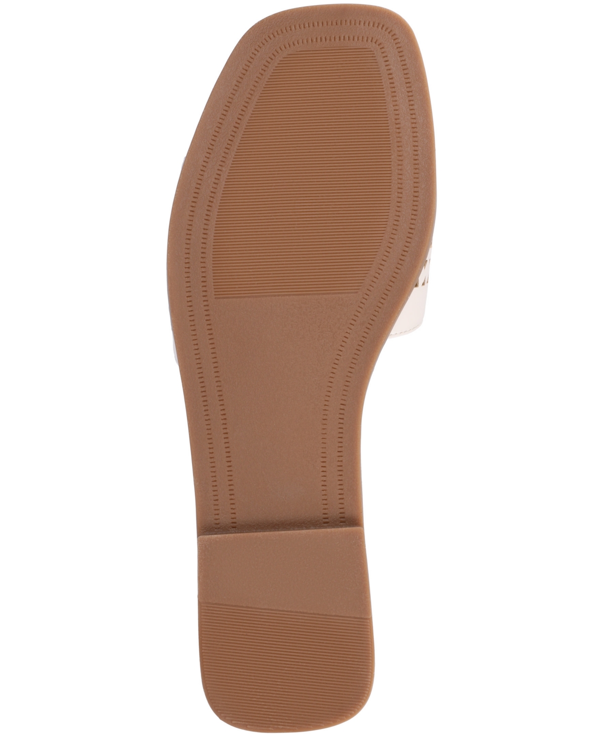 Shop Journee Collection Women's Brodie Perforated Slide Flat Sandals In Bone