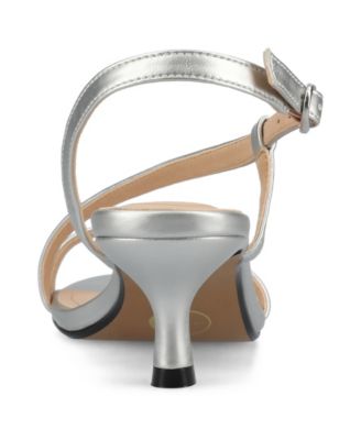 Women's Jemry Asymmetrical Strap Kitten Heel Strap Dress Sandals