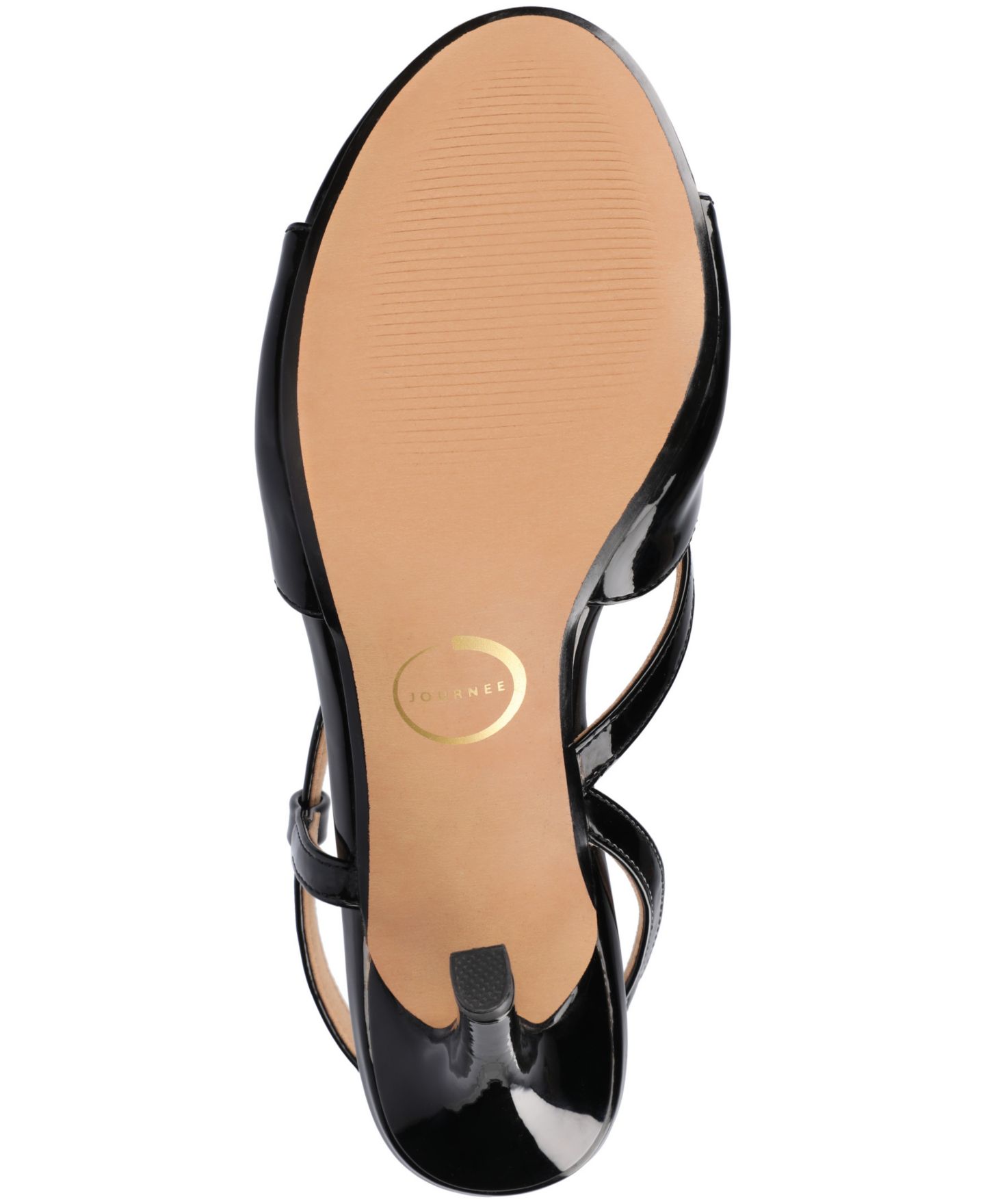 Женские сандалии Journee Collection Varra Crossover Strap Dress Sandals, цвет: Чёрный лаковый — фото 6
