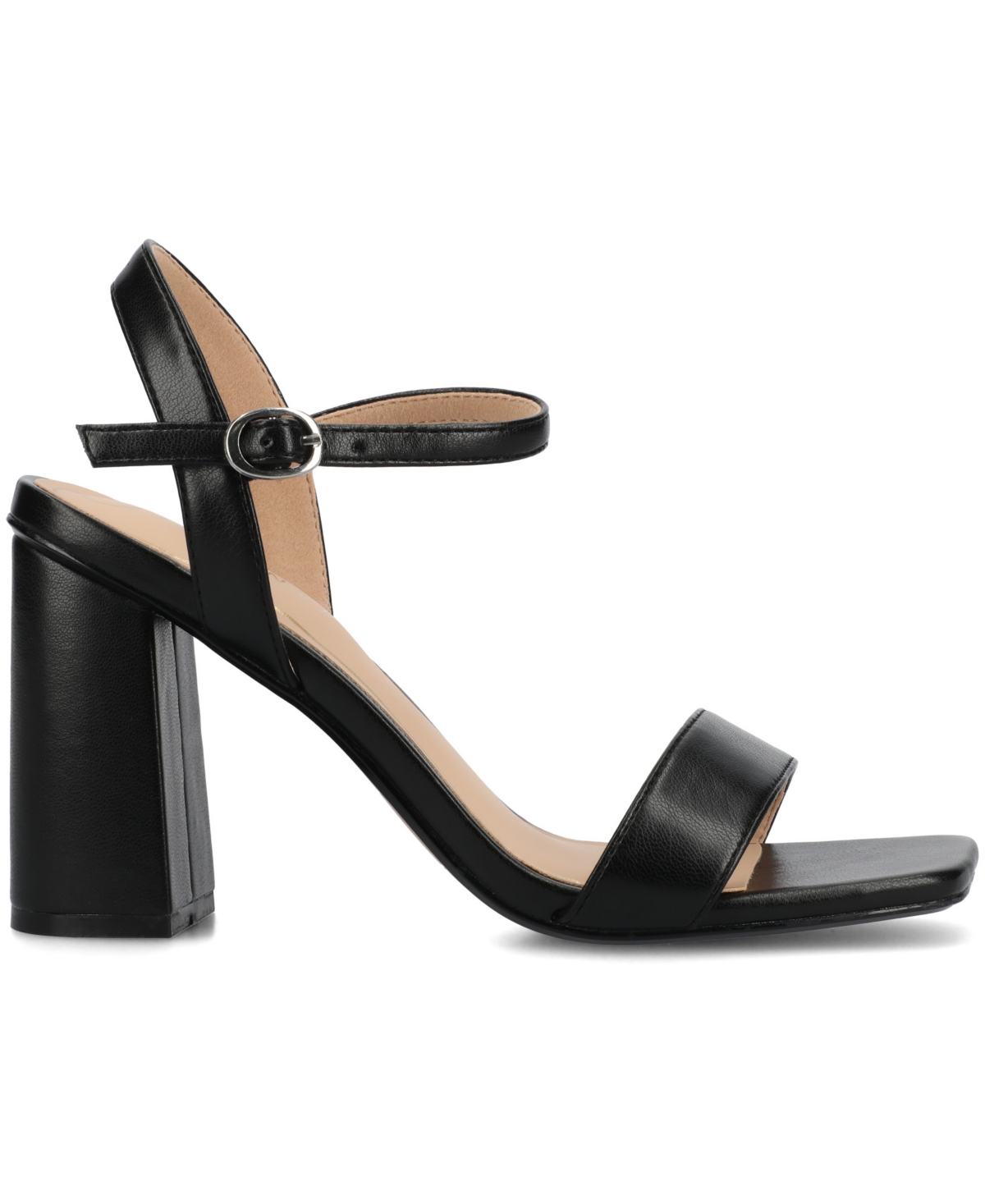 Shop Journee Collection Women's Tivona Square Toe Block Heel Dress Sandals In Black Smooth