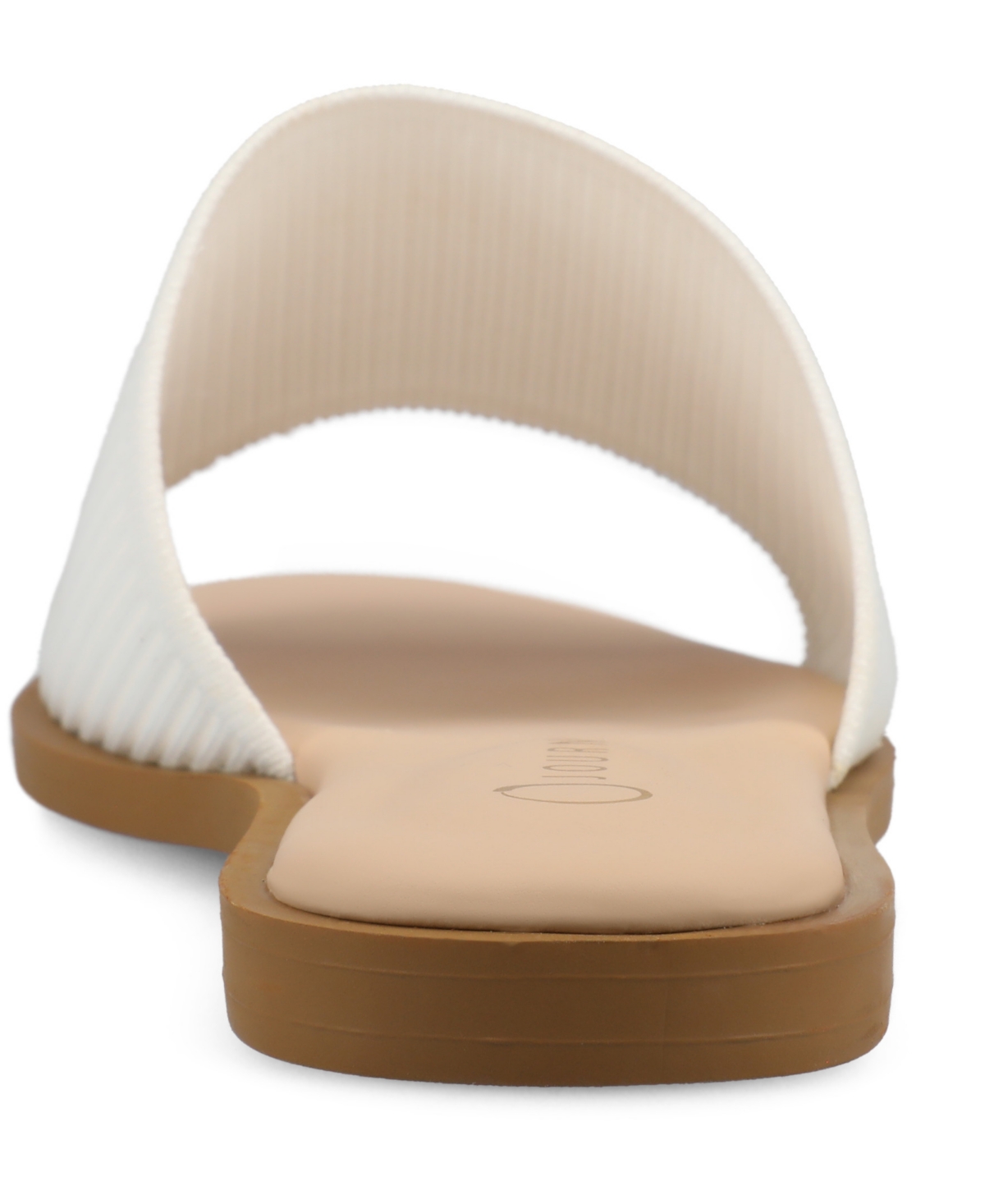 Journee Collection Women's Prisilla Single Band Slide Flat Sandals In White