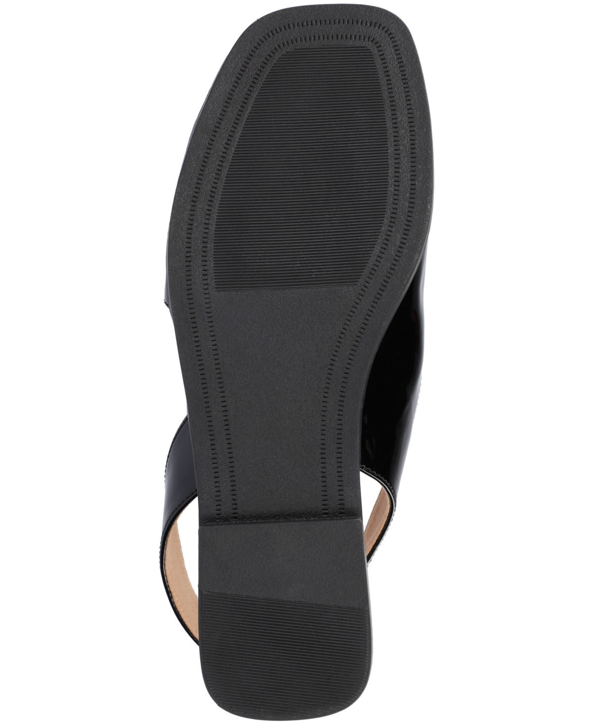 Journee Collection Brinsley Slingback Sandal In Black Patent