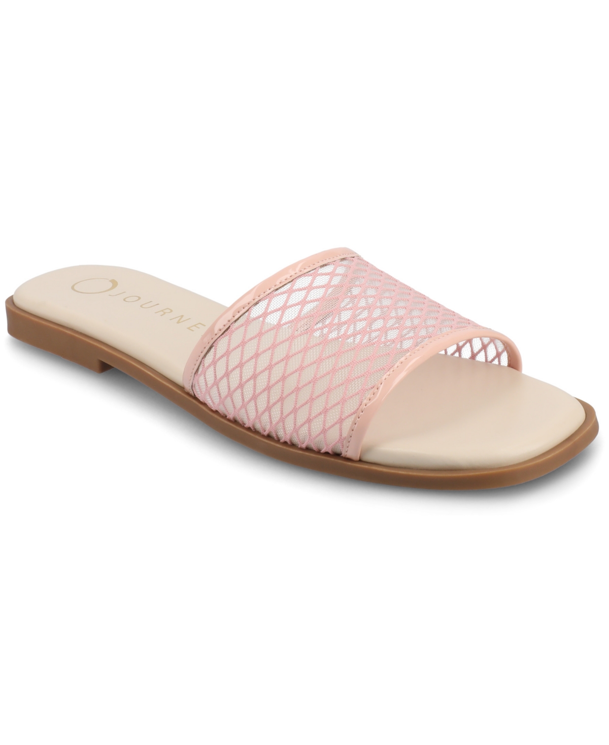 Journee Collection Breckley Flat Slide Sandal In Pink