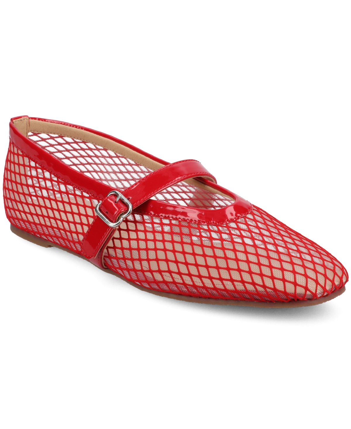 Shop Journee Collection Women's Casha Mesh Mary Jane Flats In Red
