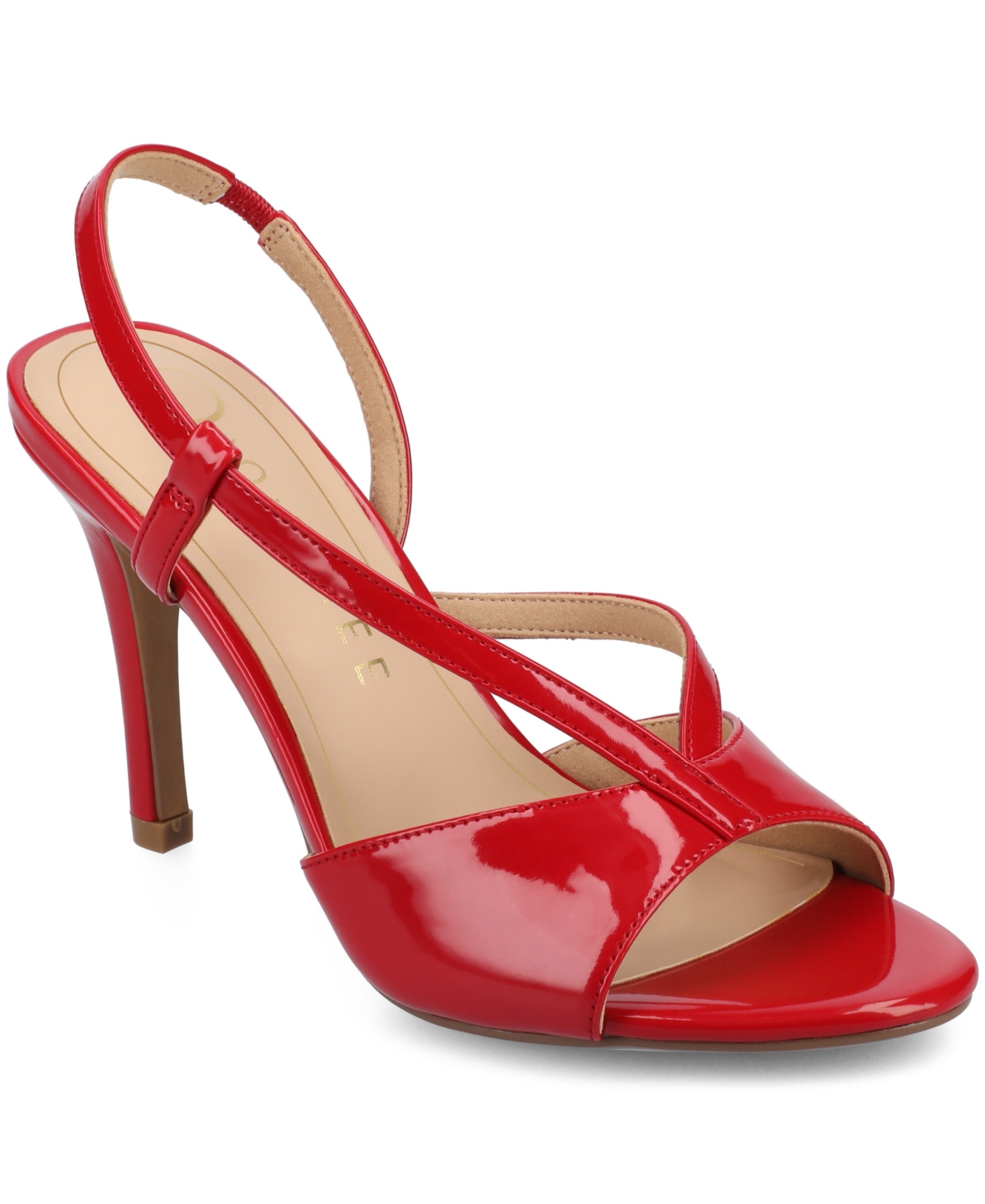 Journee Collection Women's Varra Crossover Strap Dress Sandals In Red Patent