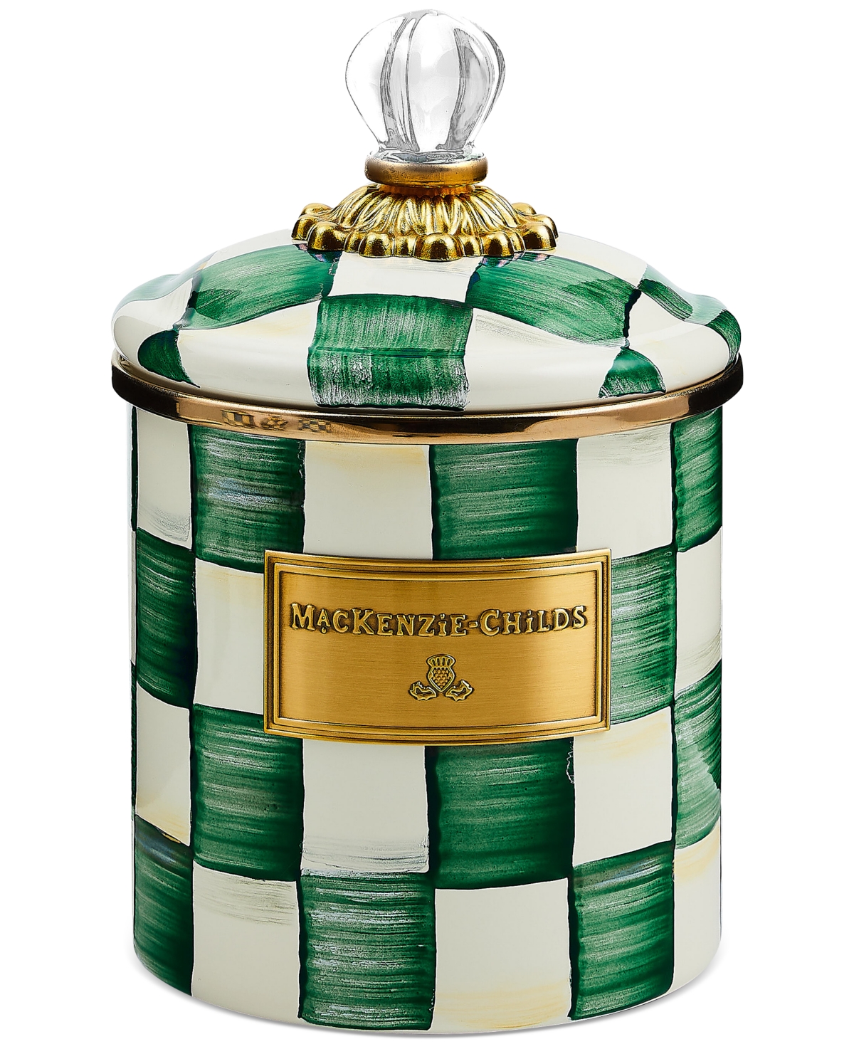 Mackenzie-childs Emerald Check Small Canister