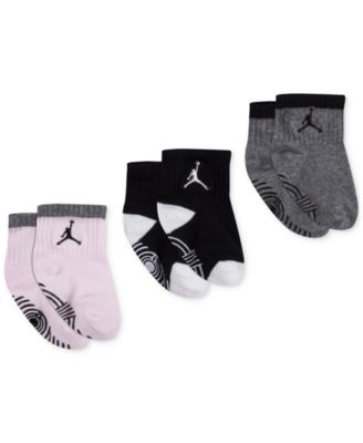 Baby Girls Gripper Ankle Socks, Pack of 3