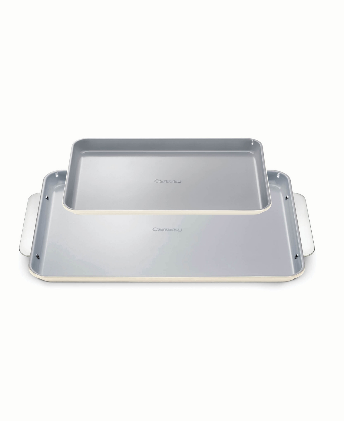 Shop Caraway Nonstick Ceramic 2-piece Baking Sheet Duo In Cream