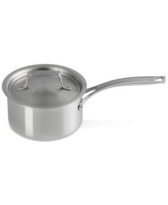 Essential Stainless Steel Round Saucepan with Lid, 2 Qt.