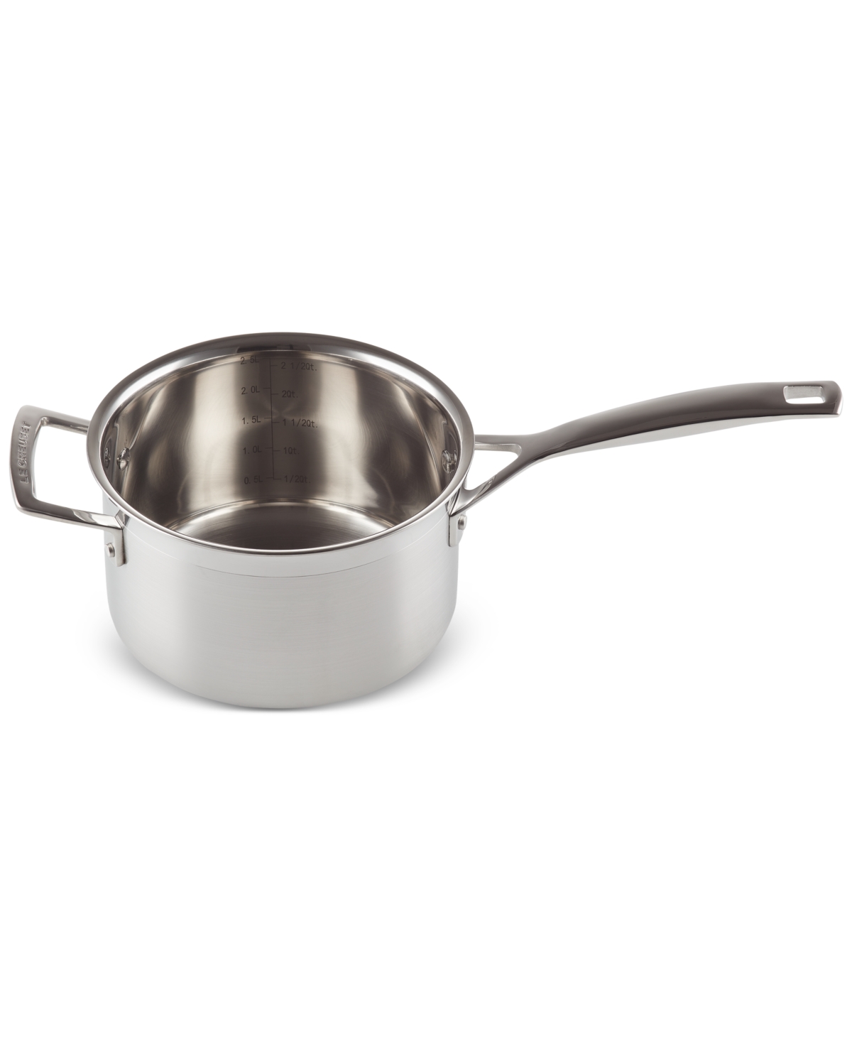 Le Creuset 3-ply Stainless Steel Saucepan With Lid Helper Handle 18cm In Stainless Steel