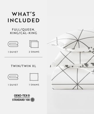 Ultra Soft Edgy Flowers 3-Pc. Reversible Duvet Cover Set, Full/Queen