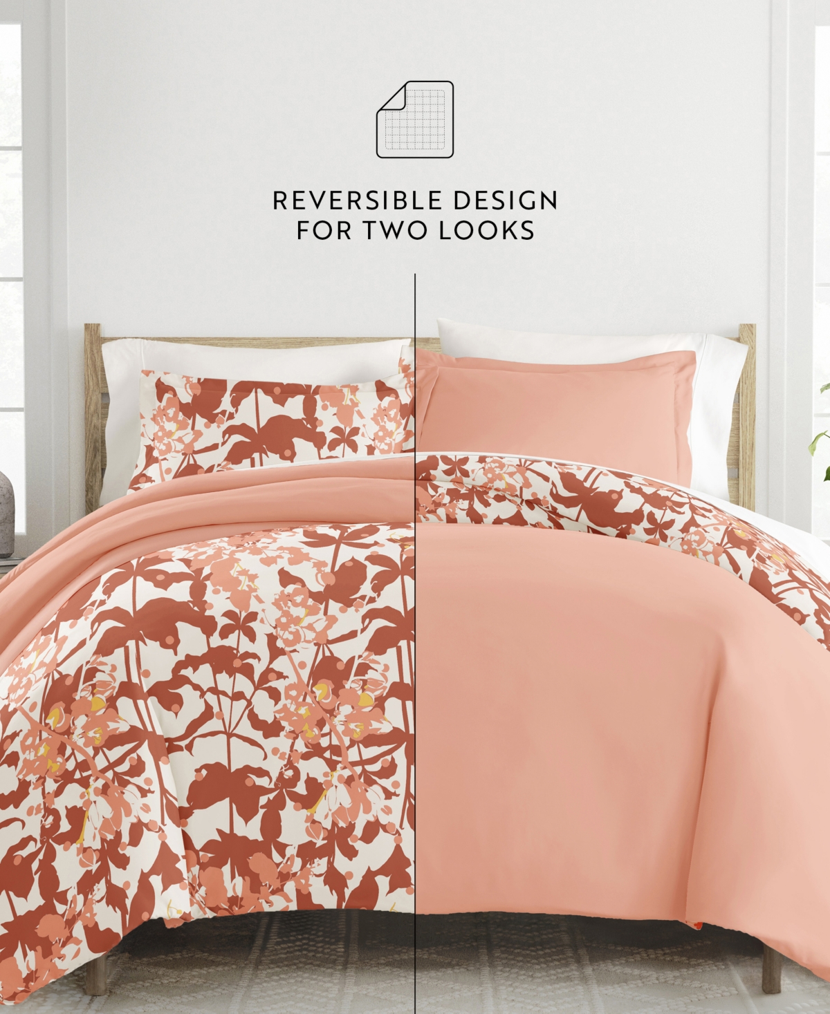 Ienjoy Home Utra Soft Reversible 2-pc. Duvet Cover Set, Twin In Pink