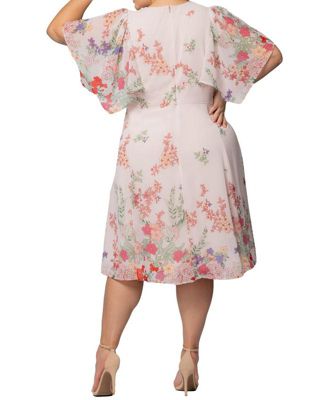 Plus Size Breezy Border Print Cocktail Dress