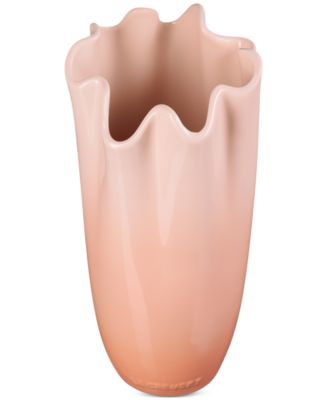 Stoneware Iris Collection Ruffle Vase, 12"H