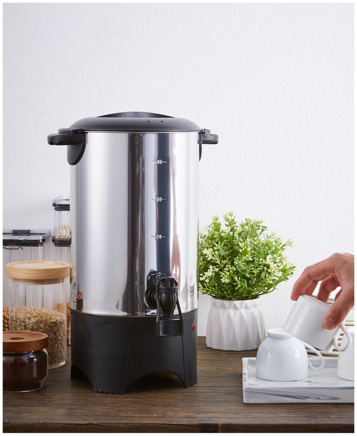Elite Cuisine 40-cup Pro Stainless Steel Office Coffee Urn In Stainless Steel