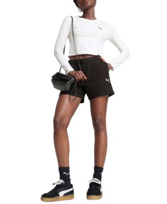 Women's Essential Solid-Color Pointelle 4" Shorts