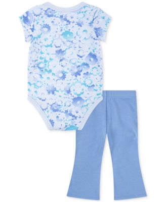 Baby Girls Flow-ral Bodysuit and Leggings, 2 Piece Set
