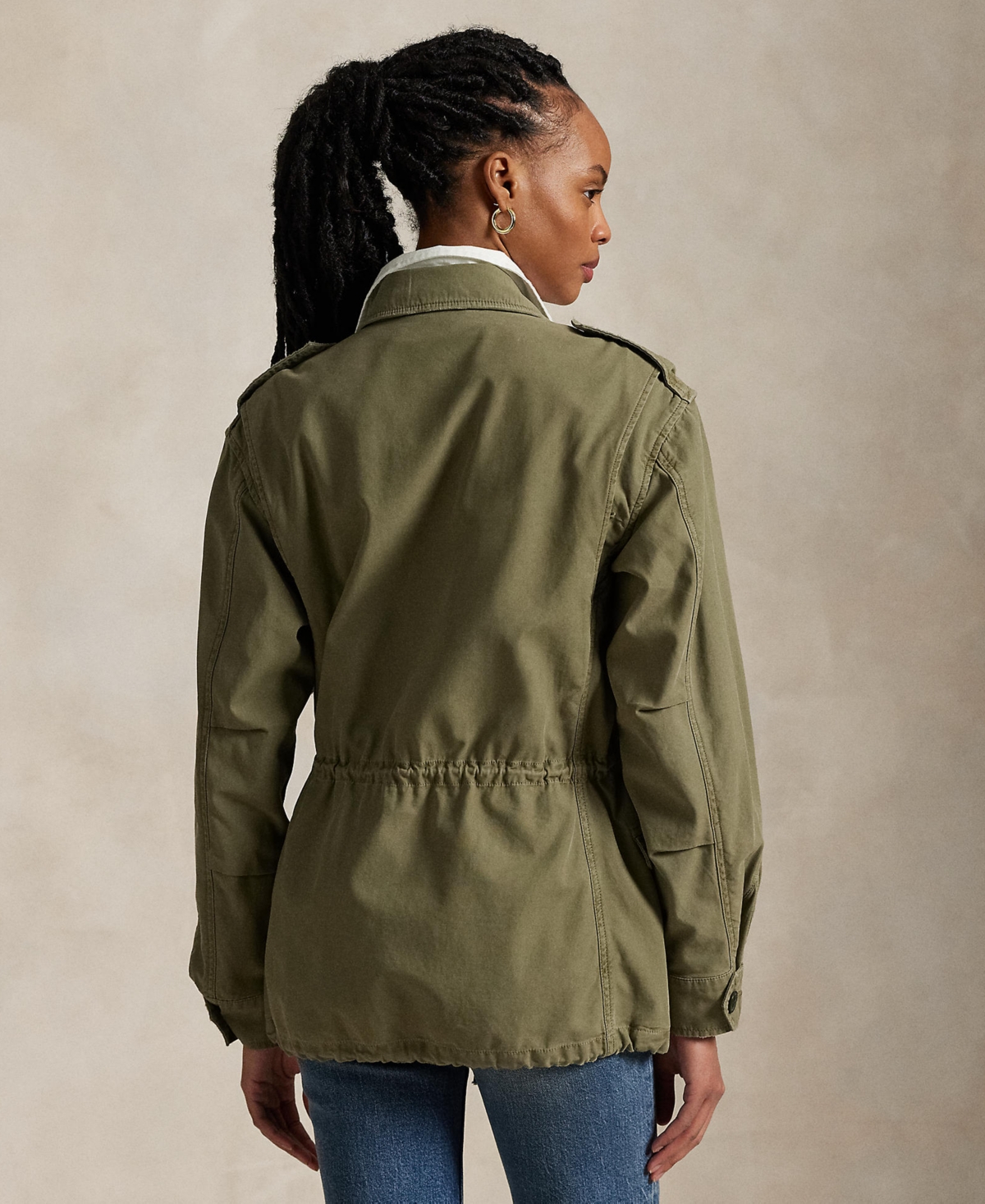 Shop Polo Ralph Lauren Women's Cotton Twill Field Jacket In Olive Mountain