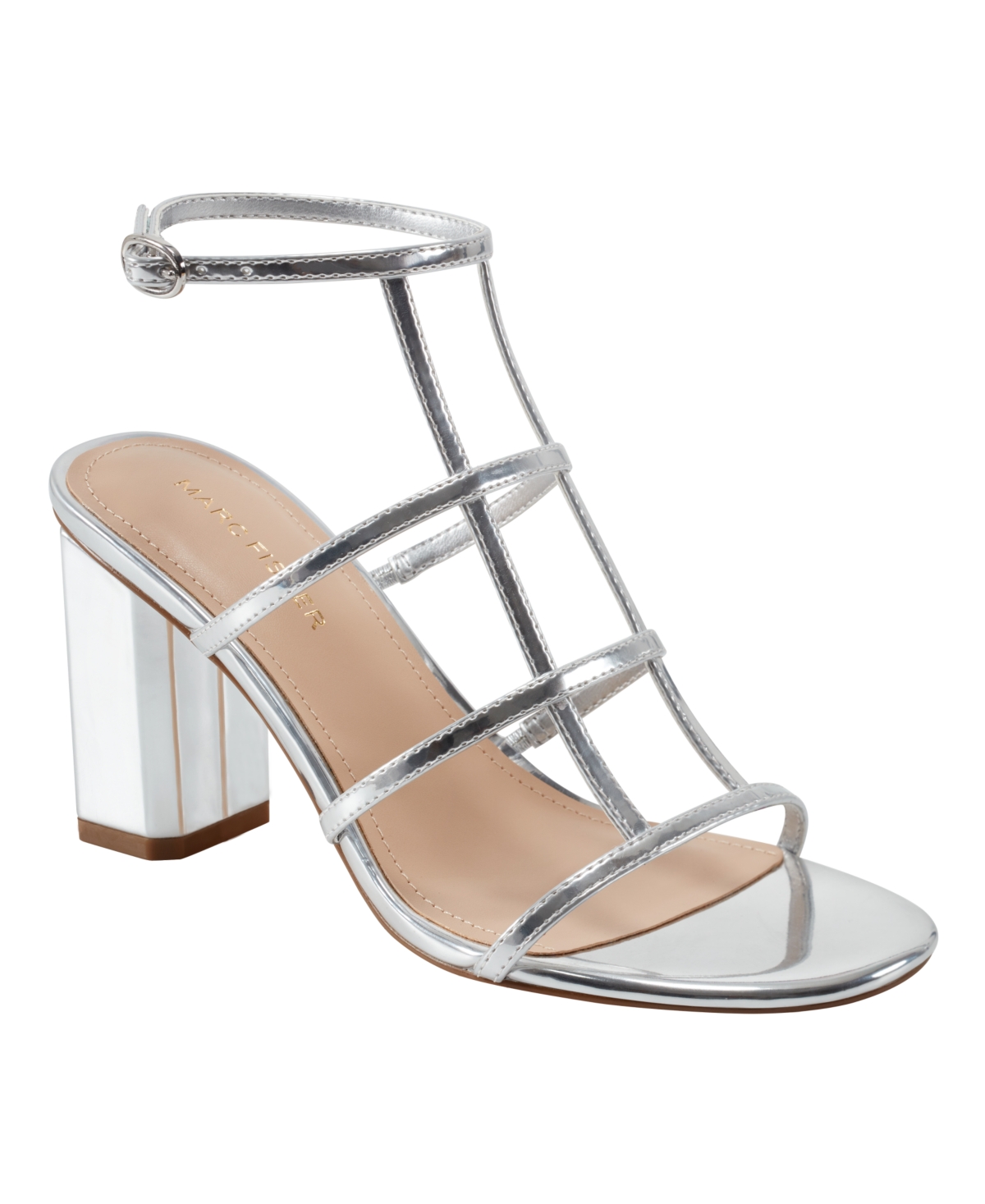 Women's Norene Caged Block Heel Sandals - Red Patent