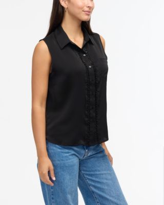 Women's Sleeveless Shirt with Bead Detail