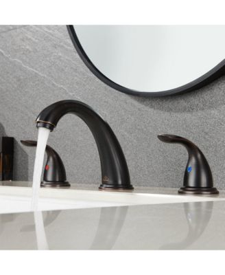 Oil Rubbed Bronze Centerset Double Handle Bathroom Faucet with Pop-Up Drain