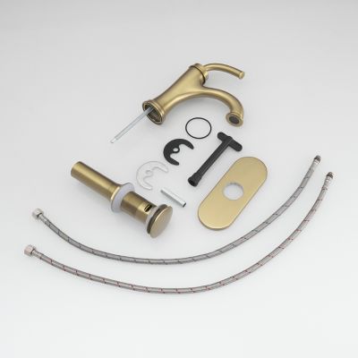 8" Widespread Double Handle Faucet with Metal Drain, Water-Saving Design Bathroom Faucet