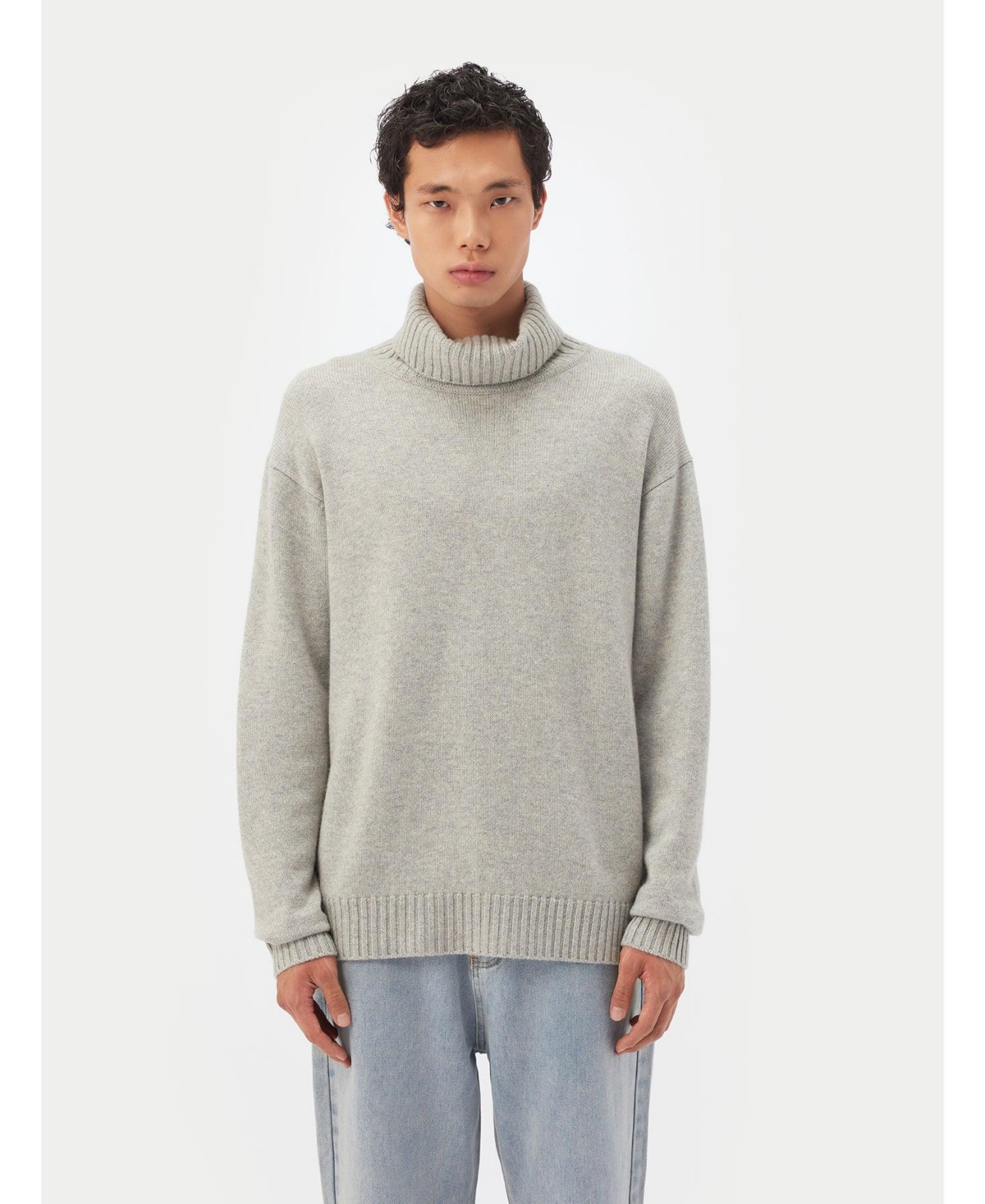 Men's Cashmere Turtleneck - Gray-flint gray