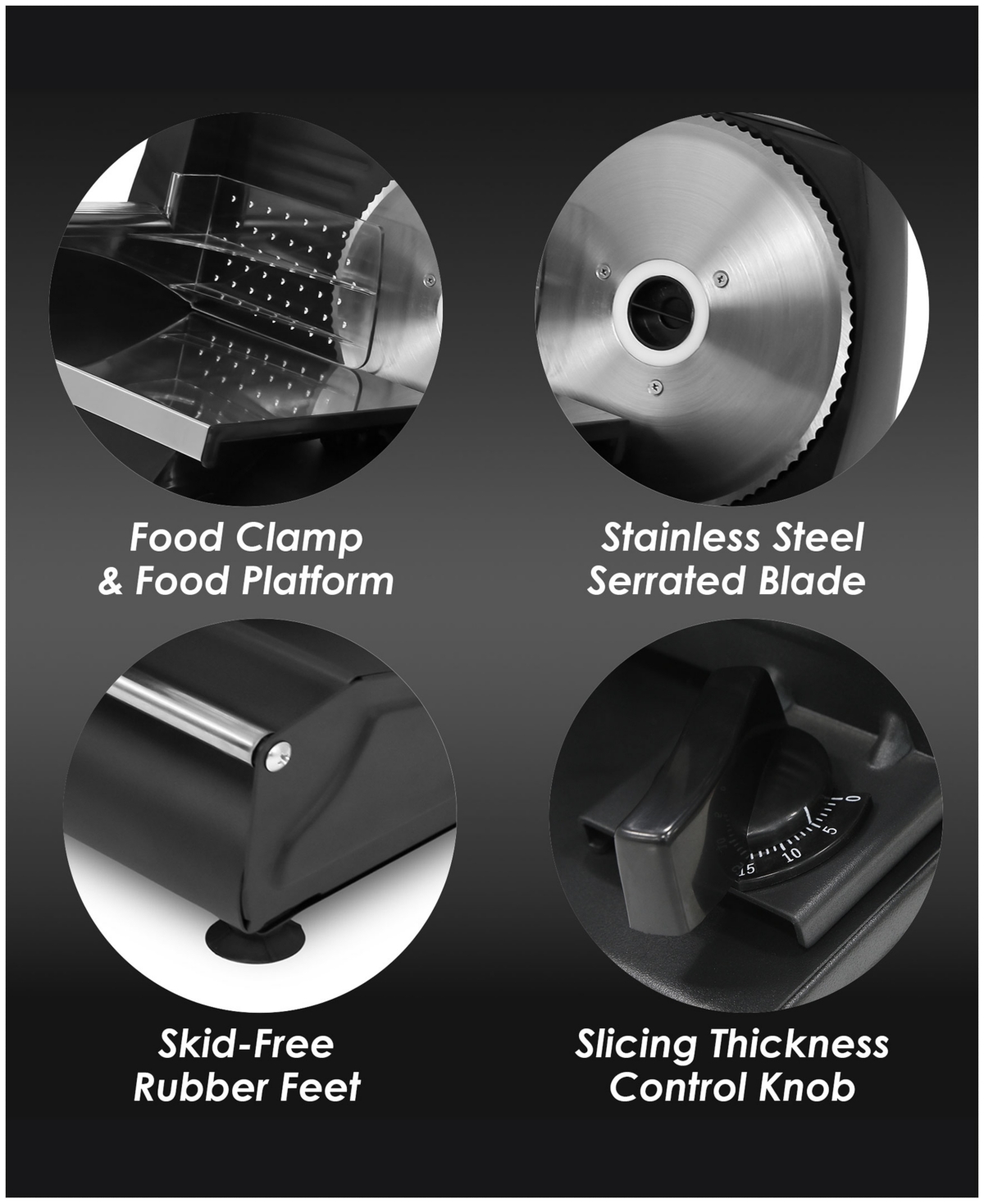 Elite Cuisine Ultimate Precision Electric Deli Food Meat Slicer In Black