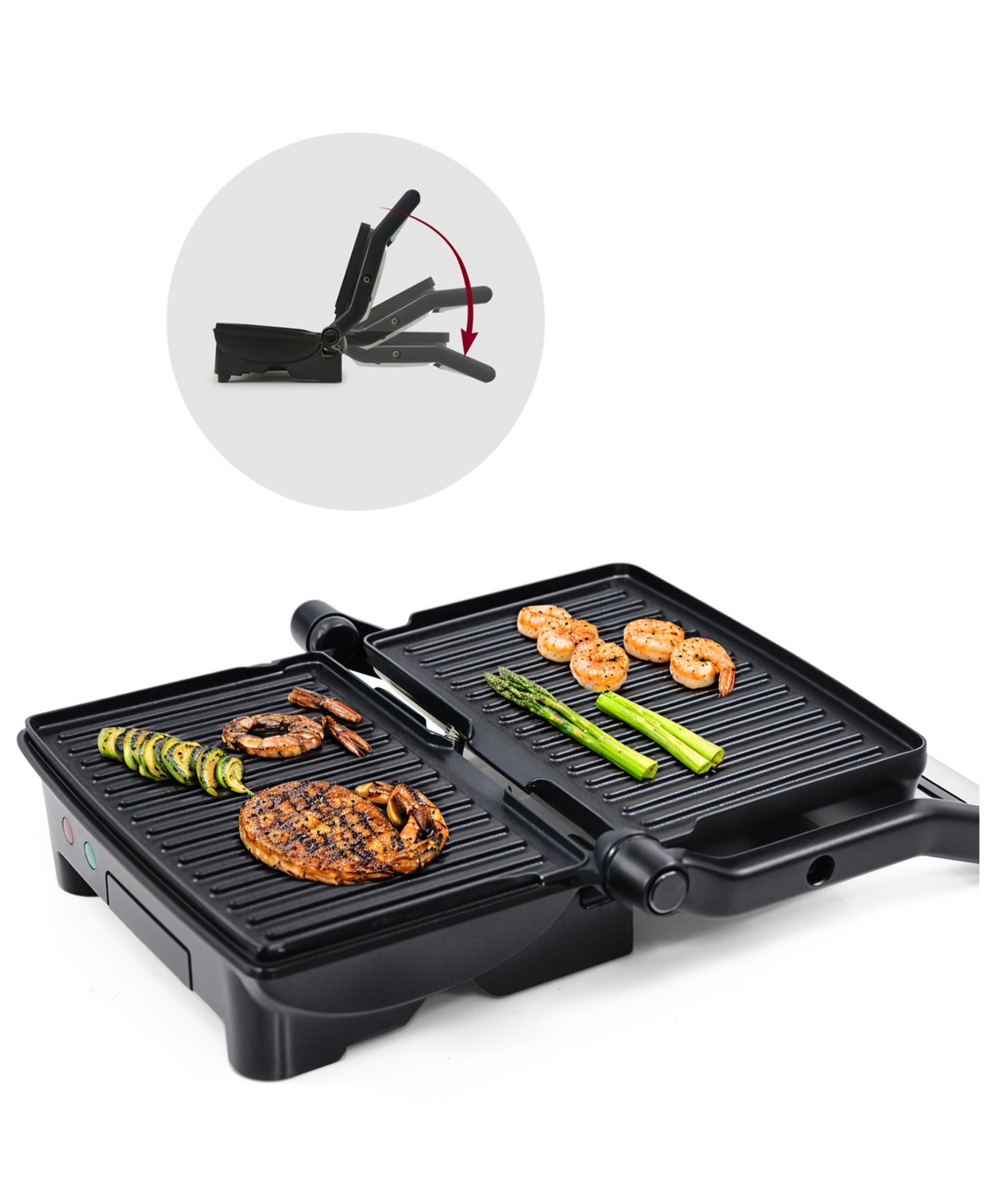 Elite Cuisine 3 In 1 Panini Press Grill In Black