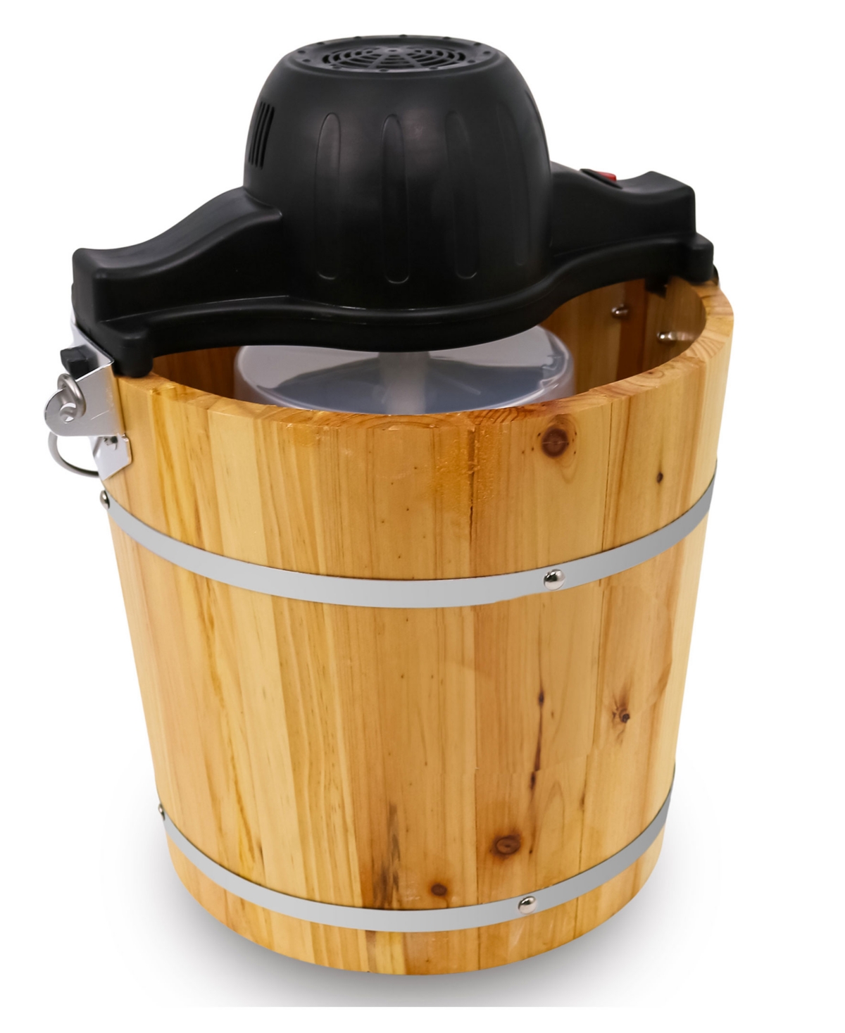 Elite Cuisine 4 Quart Old Fashioned Pine Bucket Electric/manual Ice Cream Maker In Wood