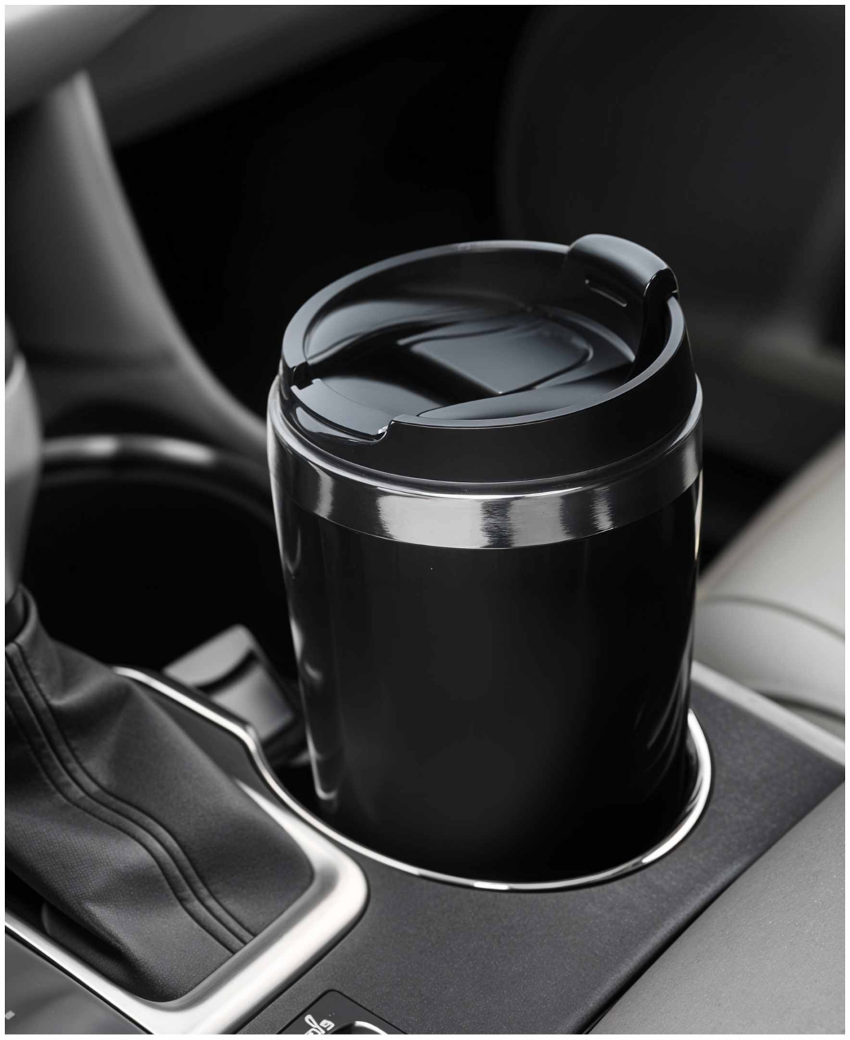 Elite Cuisine Personal Coffee Maker With Stainless Steel Interior Travel Mug In Black