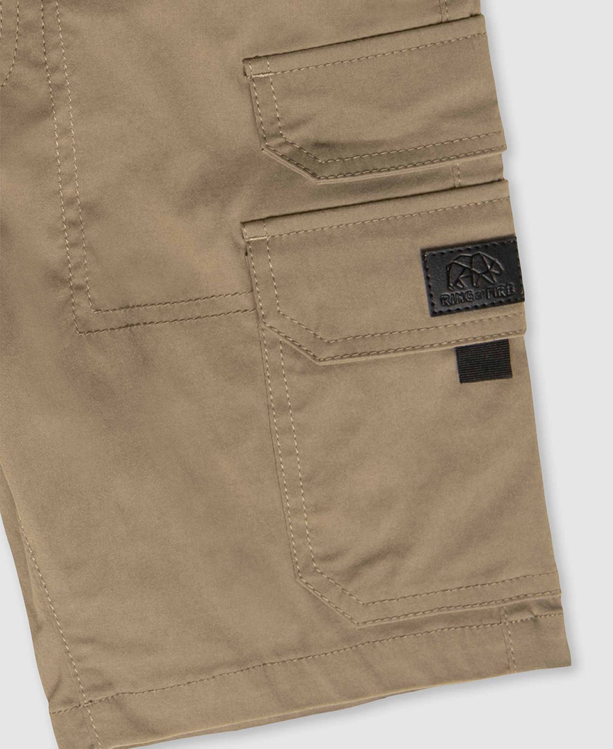 Ring Of Fire Big Boys Azzah Stretch Tech Cargo Shorts In Khaki