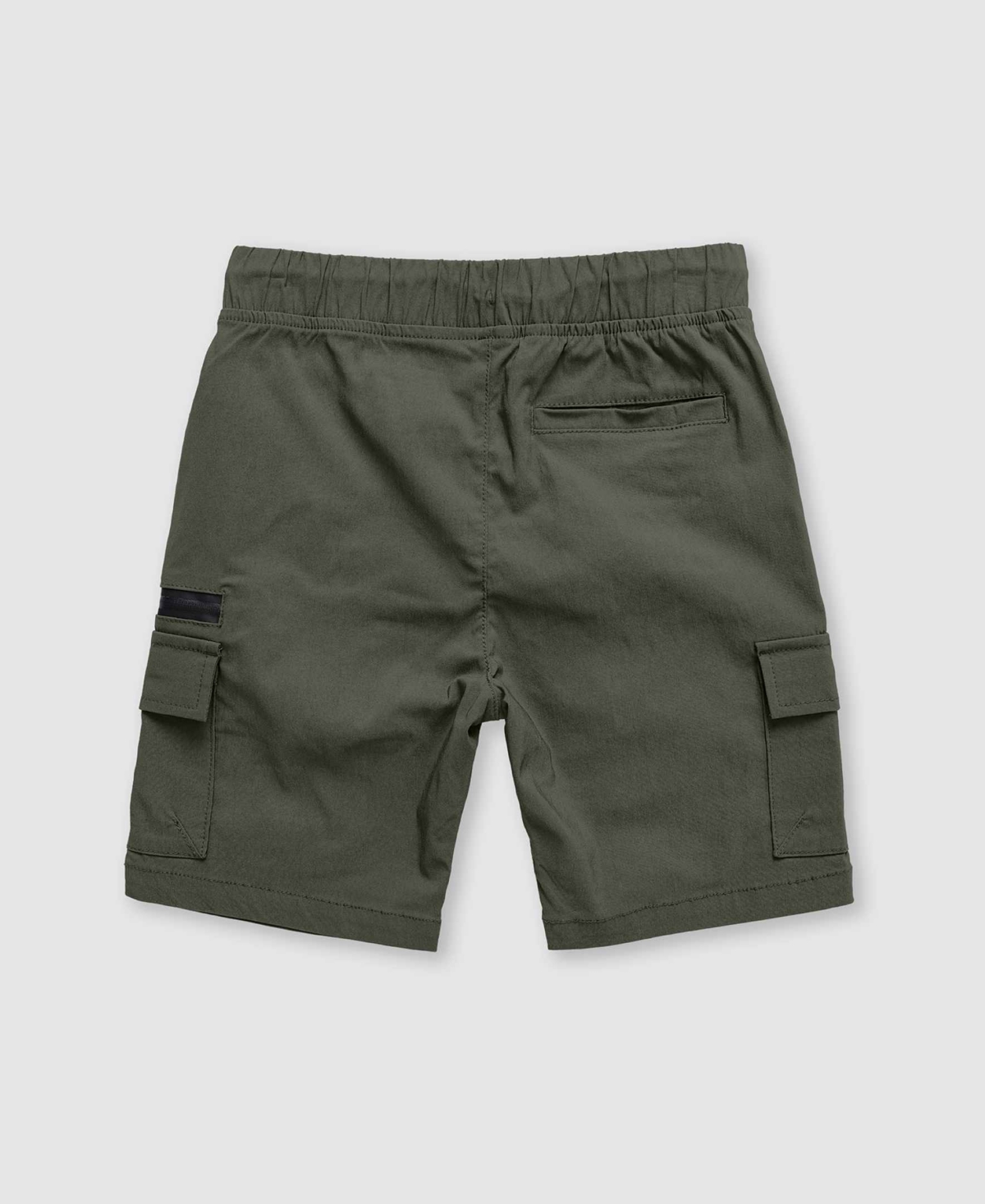 Ring Of Fire Big Boys Harley Stretch Tech Fabric Pull-on Cargo Shorts With Moto Detailing In Olive