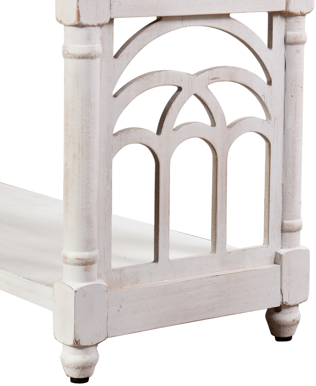 Stylecraft Home Collection 14" Wood Rustic Three Tier Console Table In Distressed White