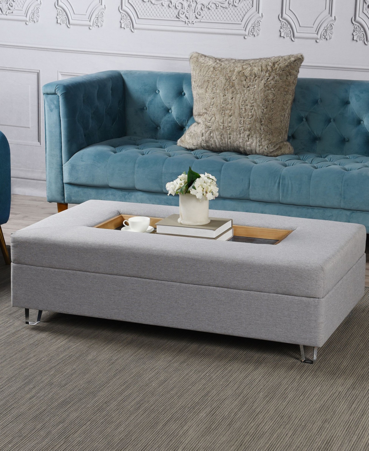 Stylecraft Home Collection 49.6" Wood Austin Allen James Rectangular Contemporary Coffee Table In Gray
